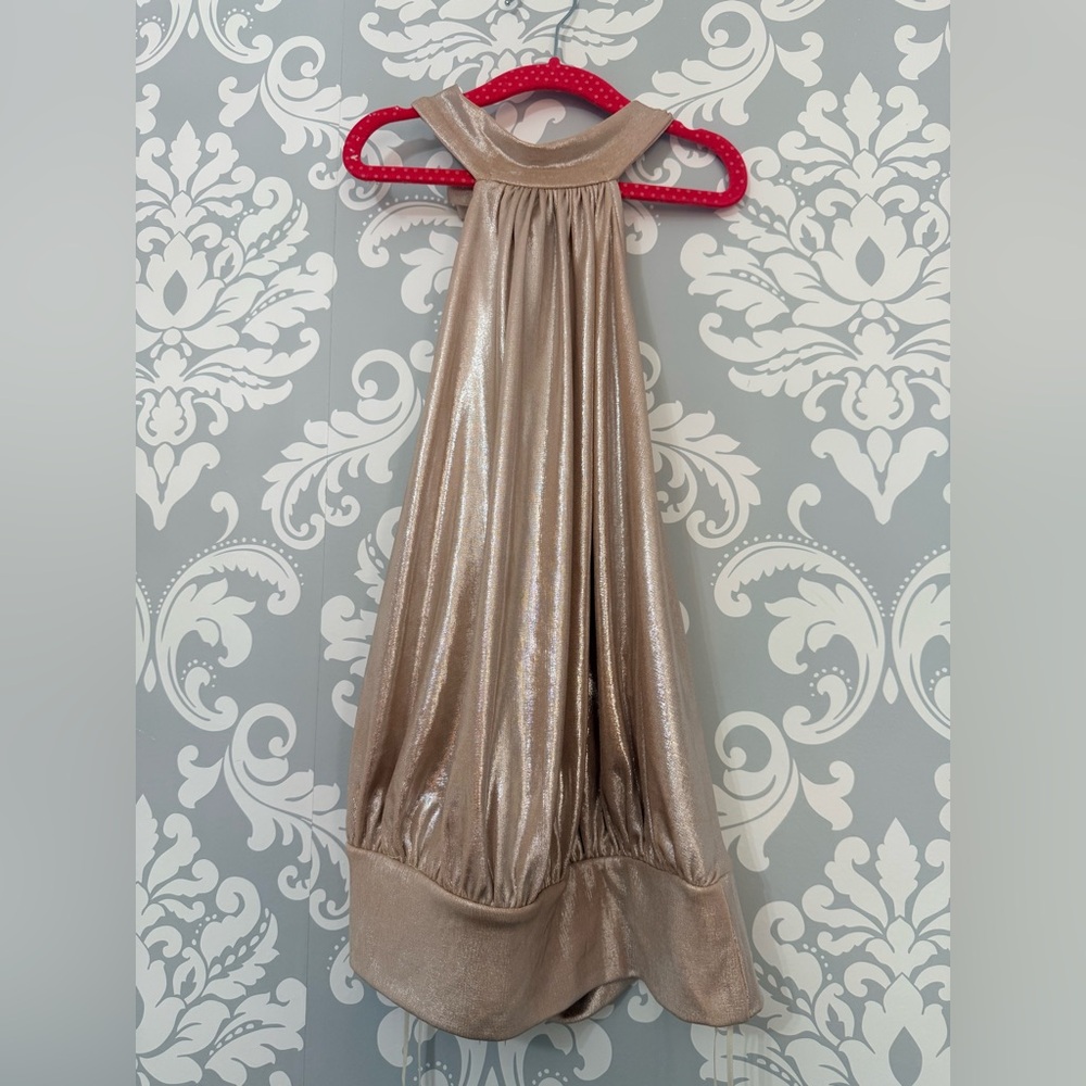 4/$25 • Ripe Metallic Open Back Drapey Halter Top